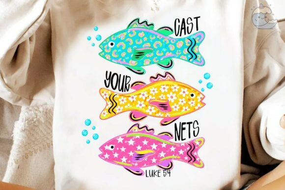 Cast Your Nets Fish Christian PNG Illustrations