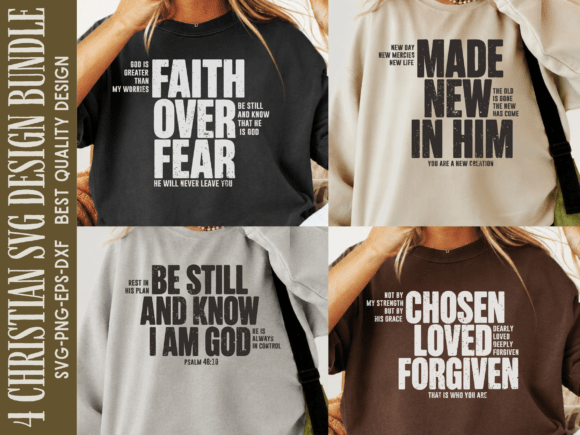 Christian SVG Bundle: Faith over Fear PN for Crafts