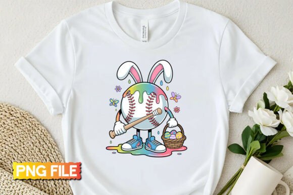 Easter Baseball Dripping PNG for T-Shirt Designs