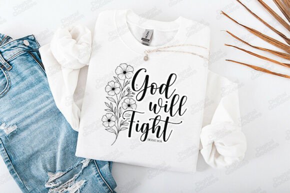 God Will Fight Exodus 14 Verse T-Shirt Designs