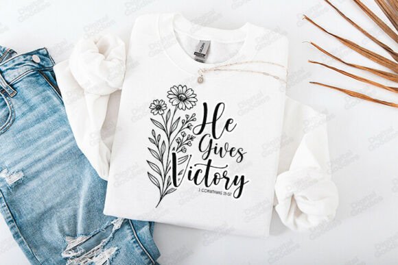 He Gives Victory Bible Verse Design: T-Shirt Designs