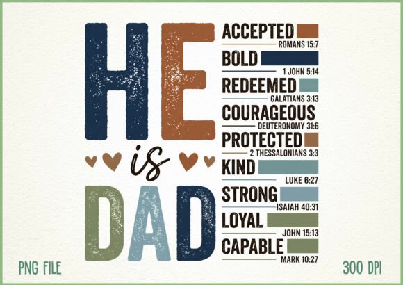 He is Dad Christian Fathers Day Illustrations