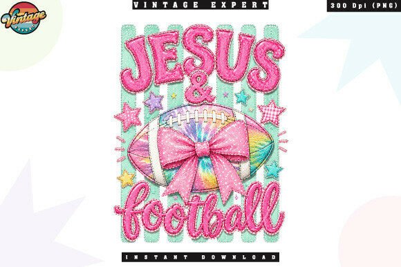 Jesus Football Coquette Bow PNG Illustrations