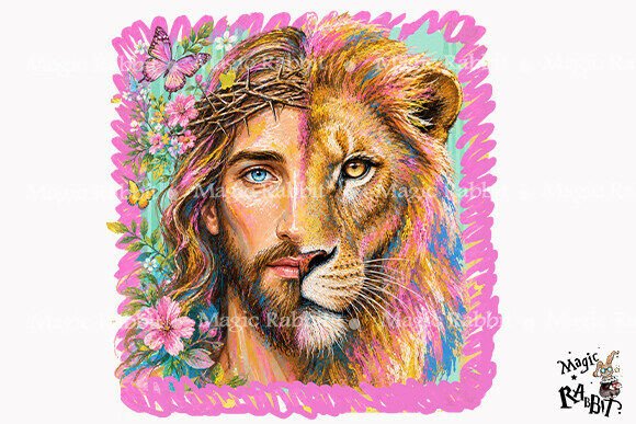 Jesus Lion Portrait PNG for Illustrations