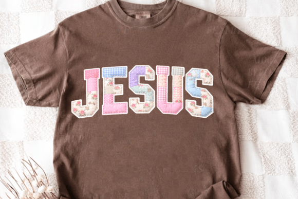 Jesus Patchwork PNG, Christian Faith Illustrations