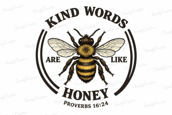 Kind Words Honey Christian PNG Illustrations