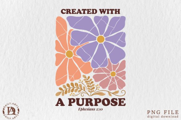 Retro Boho Floral Christian PNG Illustrations