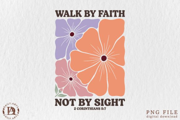 Retro Peach Purple Floral Christian Png