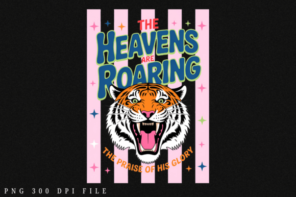Retro Tiger Christian Jesus Faith PNG Illustrations