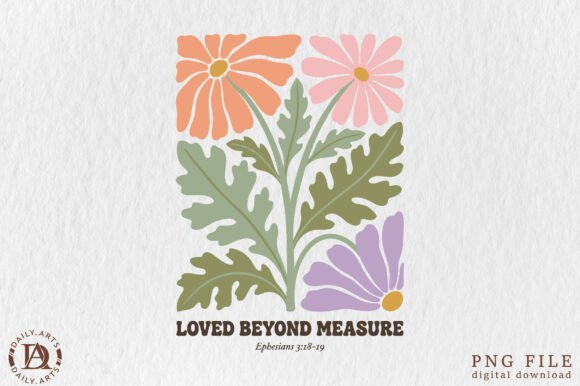 Retro Wildflower Christian PNG