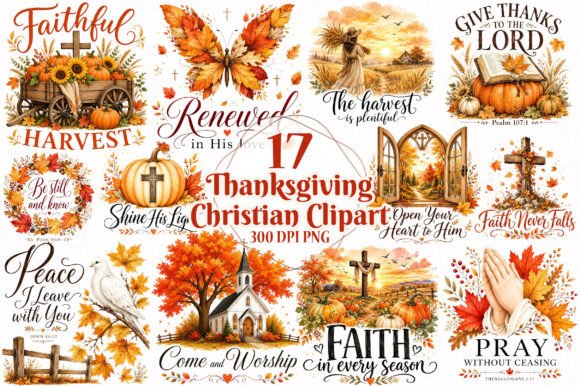Thanksgiving Christian Clipart Illustrations